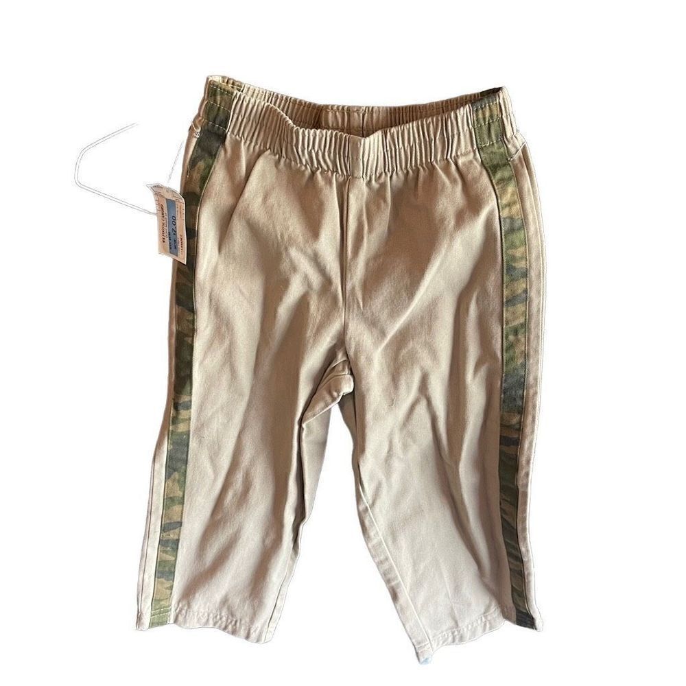 WonderKids tan khakis pants bottoms NEW camo camouflage stripes 3T